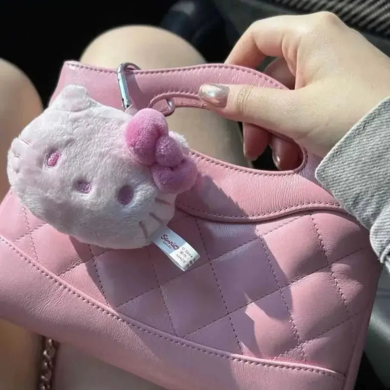 Kawaii Hello Kitty Sanrio Keychain – Cute Cartoon Plush Doll Pendant for Backpack Decoration, Accessories, and Birthday Gifts