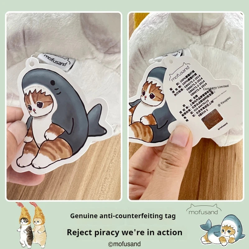 Authentic Mofusand Co-Branded Plush – 7-Inch Cat Doll Pendant, Hanging Plush Ornament, Toy, and Keychain